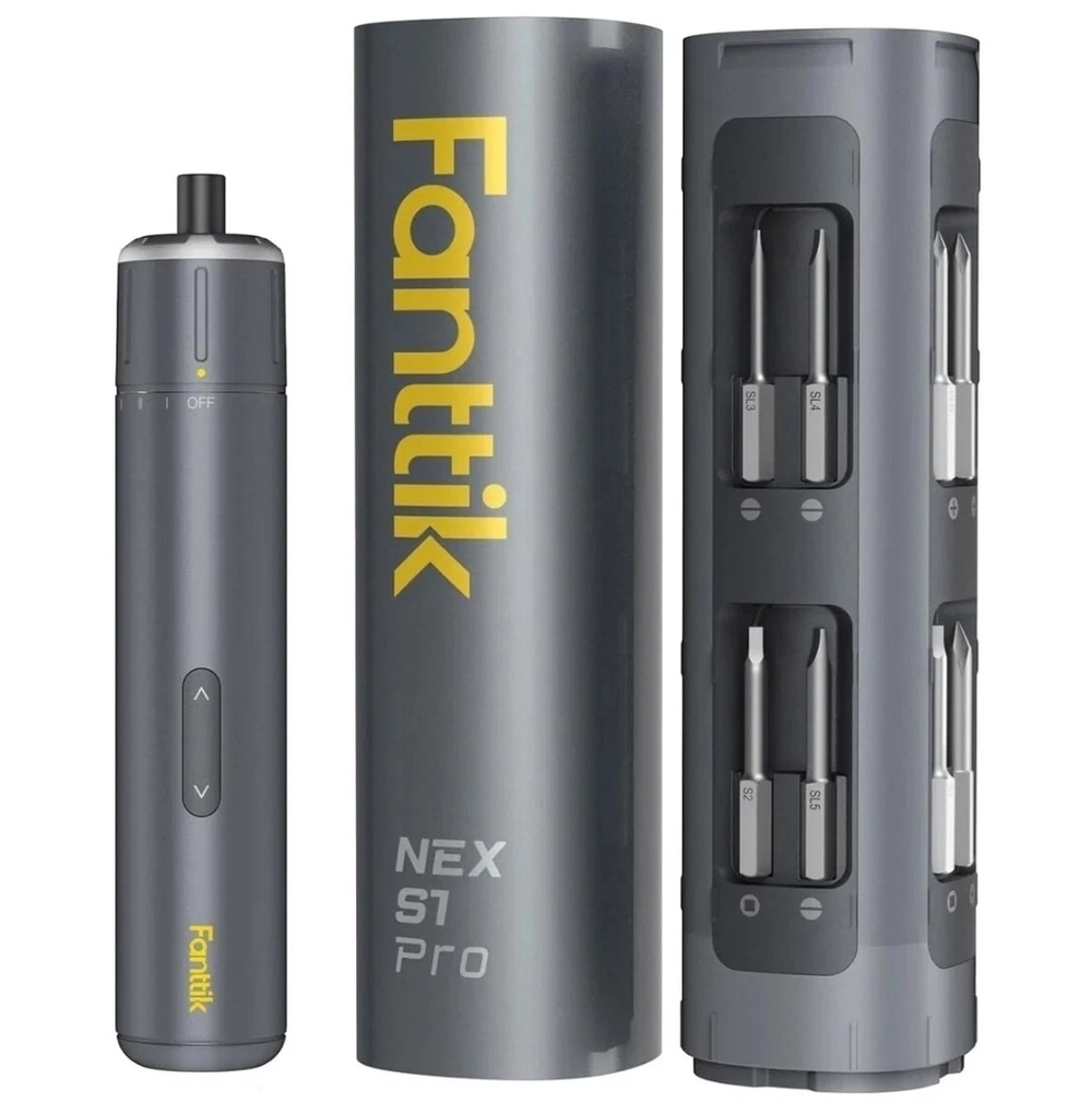 Fanttik NEX S1 Pro Cordless Electric Screwdriver Kit with 16 Common Shank Bits